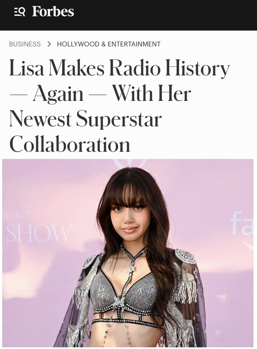 FORBES — #LISA Makes Radio History — Again — With Her Newest Superstar Collaboration

“Priceless” is up to a lucky 13 weeks on the Adult Contemporary chart. As it reaches that number, Lisa ties another tune and jointly claims the fifth-longest running track by any K-pop musician.
