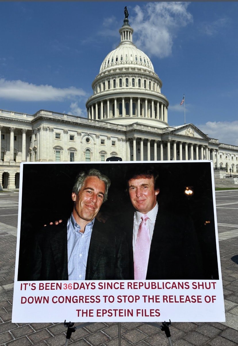 It’s been 3️⃣6️⃣ days since Republicans shut down Congress to stop the release of the Epstein files. 

#ReleaseTheEpsteinFiles ⏰