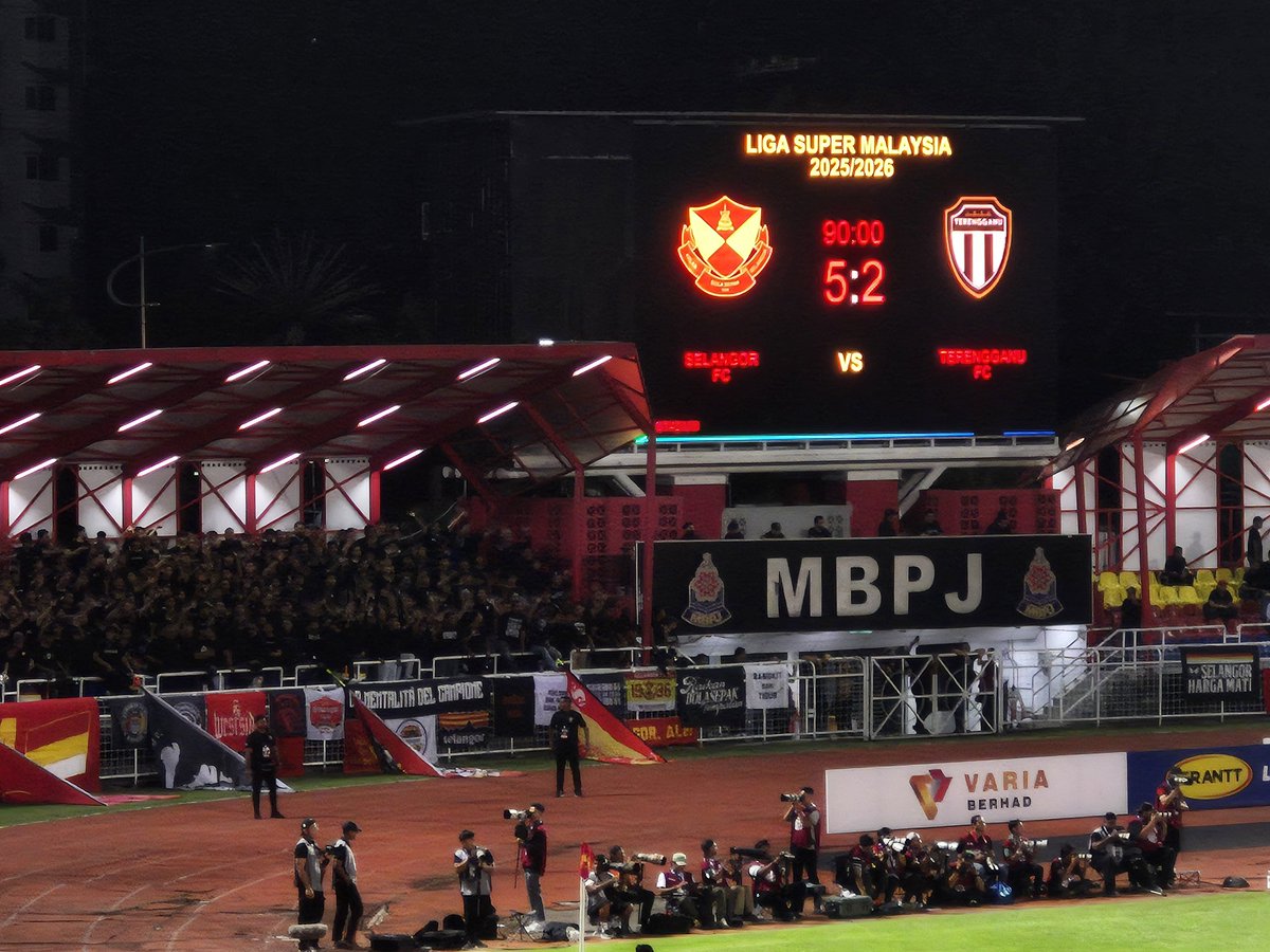 SFC 🔴🟡 Kekal Rekod Kemenangan Liga Super Sejak 2023

27 Ogs 25 - SFC 5-2 TFC
05 Apr 25 - SFC 1-0 TFC
28 Sep 24 - TFC 0-1 SFC
29 Sep 23 - TFC 0-4 SFC
18 Apr 23 - SFC 5-1 TFC