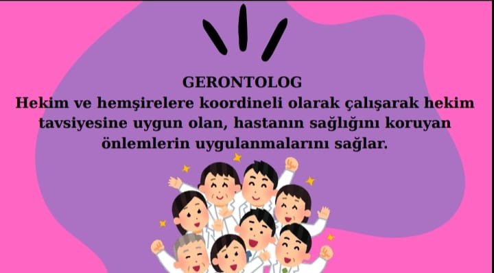 Gerontologlar hastanelerde hekimler ile birlikte koordineli çalışarak hekim tavsiyesine uygun olan, hastanın sağlığını koruyan önlemlerin uygulanmalarını sağlar. Yaşlılar için hastanede Gerontolog ihtiyacı var.
#gerontologlarhastanede #eylulatama
<a href="/drmemisoglu/">Prof. Dr. Kemal Memişoğlu</a> 
<a href="/saglikbakanligi/">T.C. Sağlık Bakanlığı</a>