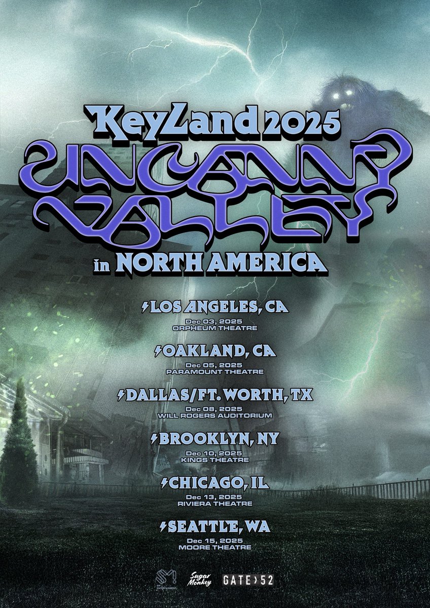 SHINee's tweet photo. 2025 KEYLAND : Uncanny Valley - North America Tour
Full Tour Schedule Out Now!

[LOS ANGELES]
🗓️2025.12.03(Wed)
📍Orpheum Theatre

[OAKLAND]
🗓️2025.12.05(Fri)
📍Paramount Theatre

[DALLAS/FT.WORTH]
🗓️2025.12.08(Mon)
📍Will Rogers Auditorium

[BROOKLYN]
🗓️2025.12.10(Wed)
📍Kings Theatre

[CHICAGO]
🗓️2025.12.13(Sat)
📍Riviera Theatre

[SEATTLE]
🗓️2025.12.15(Mon)
📍Moore Theatre

Ticket details coming soon!
🔗https://t.co/BK8tCaPQJ8

#KEY #키 
#SHINee #샤이니
#2025KEYLAND #UncannyValley
#2025키랜드 #키랜드 #언캐니밸리