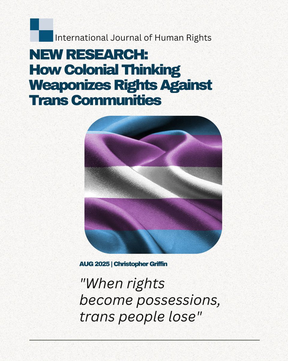 InRights's tweet image. New research from Christopher Griffin challenges the "rights as possessions" metaphor that fuels zero-sum thinking. When we frame rights as things to be won or lost, we create false conflicts.

Full article: tandfonline.com/doi/full/10.10…

#HumanRights #TransRights #WomensRights