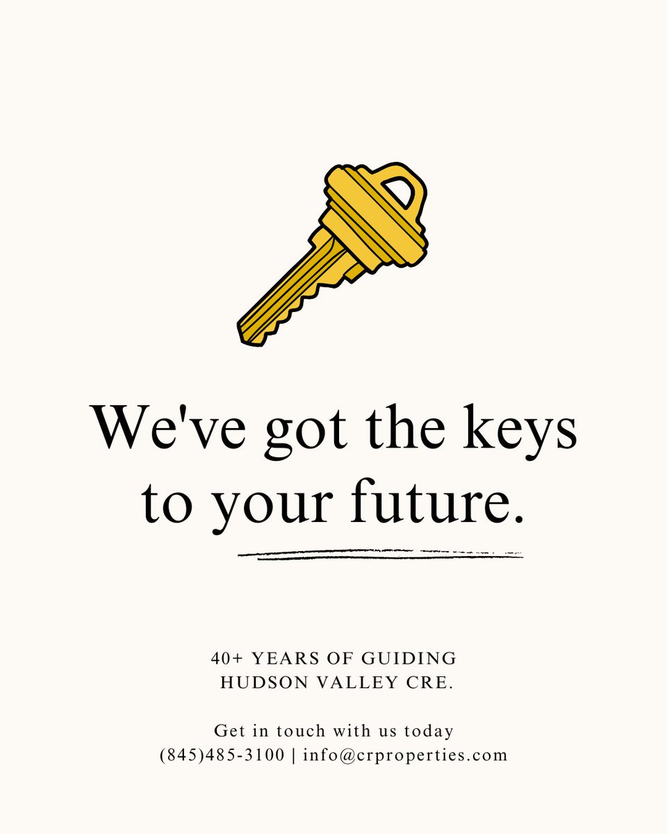 🔑 At CR Properties Group, we’ve been opening doors in NY &amp; CT commercial real estate for over 40 years. Whether you’re buying, selling, or leasing, we’ve got the keys to your future.

👉 Let’s talk about your next move.

#commercialrealestate