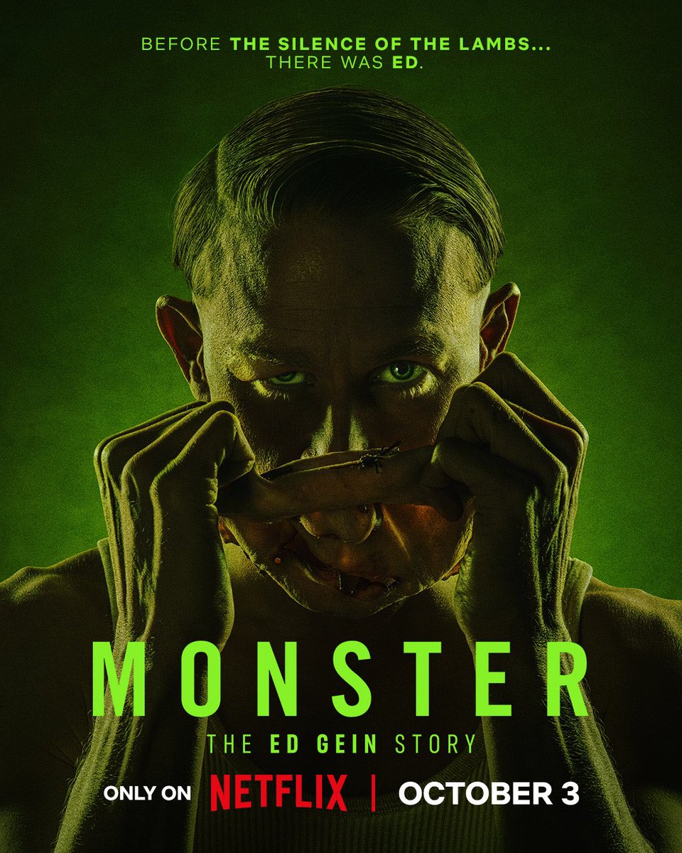 DiscussingFilm's tweet image. First look at Charlie Hunnman as serial killer Ed Gein in Ryan Murphy’s ‘MONSTER: THE ED GEIN STORY’

Releasing October 3 on Netflix.