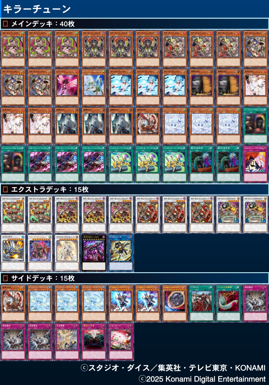 キラーチューン 優勝・入賞デッキ まとめ | 決闘者のTCGサイト