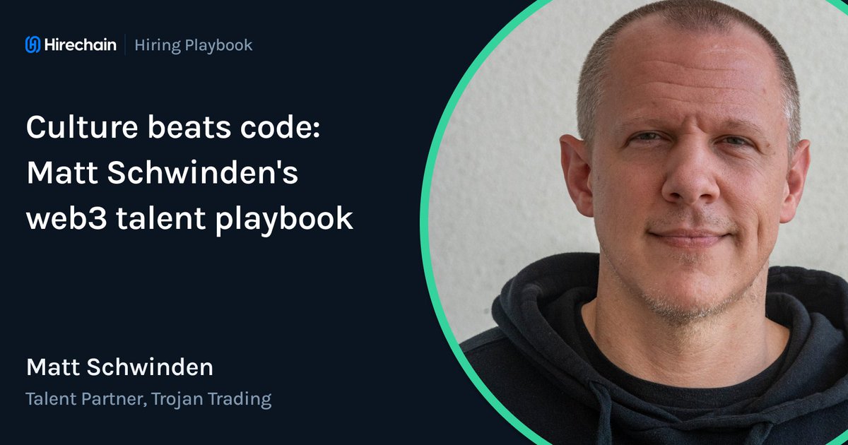Playbook #10 w/<a href="/hirechain_io/">Hirechain</a> 

Matt Schwinden (helped scale Facebook Seattle, built The Graph's talent engine) on why traditional recruiting fails for technical teams

His take:
culture screening > skills
github > job boards
one warm intro > 1000 cold apps hirechain.io/playbook/cultu…