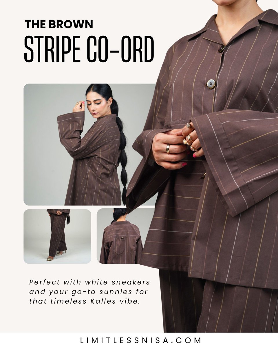 nlimitlessnisaa's tweet image. Stripe Co-ord — The Brown. ☀️

Tap to Shop our NLiven Collection!
🌐limitlessnisa.com

🚚 Free delivery on all pre-paid orders.
⏳ Enjoy up to 50% off on everything — Limited Time Only!

#StripedCoord #NlivenCollection #ModestChic #CoOrdSet #SummerWear #OOTDPakistan