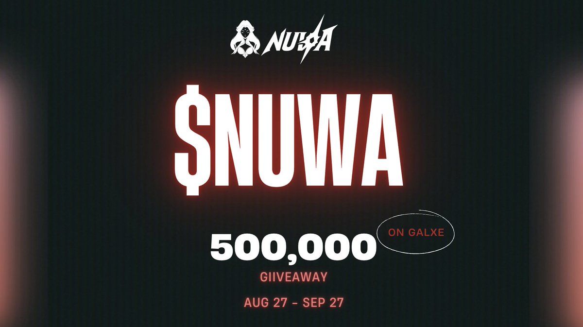 🪂500,000 $NUWA Token Giveaway is live on <a href="/Galxe/">Galxe</a>

Join: app.galxe.com/quest/NUWA/GCv…

🎁To join
1⃣Complete simple tasks
2⃣Earn points for each action
3⃣Top 50 share 250,000 $NUWA by rank
4⃣All other participants split another 250,000 $NUWA