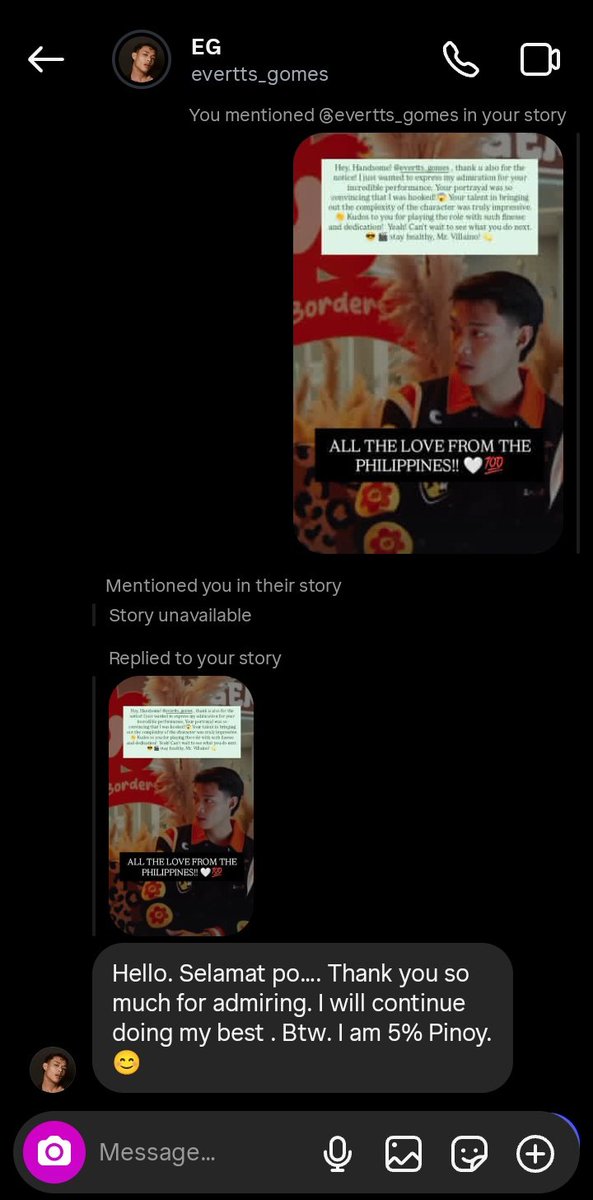 prettymoffy's tweet photo. I'm so happy you saw my post, Mr. Villaino @EverttsGomes 🫶🏼 I'm soo grateful!! it really made my day☺️☺️
Looking forward to seeing more of your work, and yeah, Thank you for being an amazing actor!👏🏼💯 #everttsgomes #farez #ThariqRidzuwanHisTreasure https://t.co/PiVNrHntrm