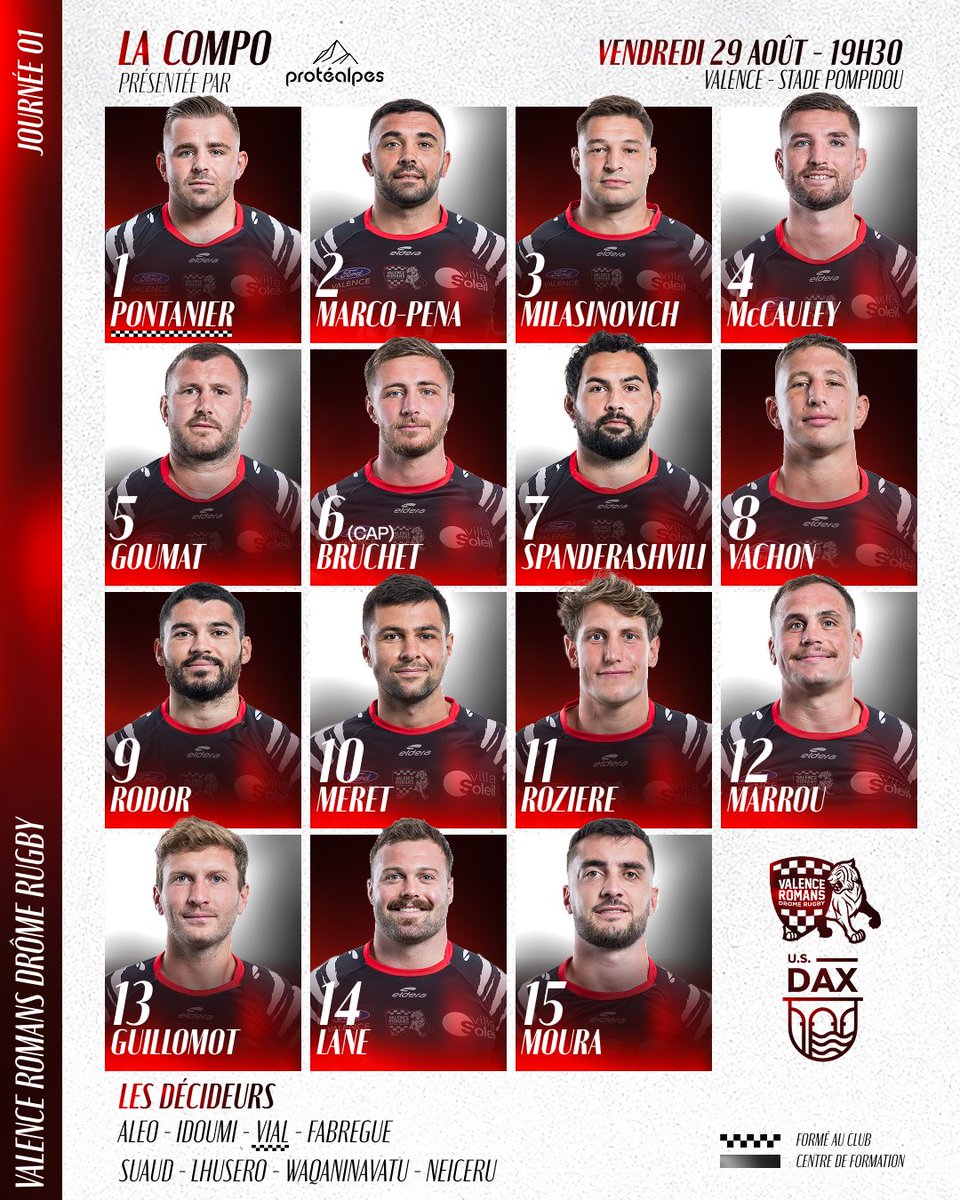 VRDRrugby's tweet photo. ๐ ๐๐๐๐๐ prรฉsentรฉe par notre partenaire Protรฉalpes | ๐๐๐๐ ๐ฏ๐ฌ @usdaxrugby
๐ก Dรฉcouvrez les ๐๐ฎ๐บ๐ถ๐ฒ๐ฟ๐ qui dรฉfieront les Dacquois pour cette premiรจre journรฉe de championnat PRO D2 !
๐จ๐๐๐๐ ๐ซ๐๐๐๐๐๐ ๐
-
#VISERHAUT #TRAVAILLERDUR #VRDRDAX https://t.co/htCyI6C3ql