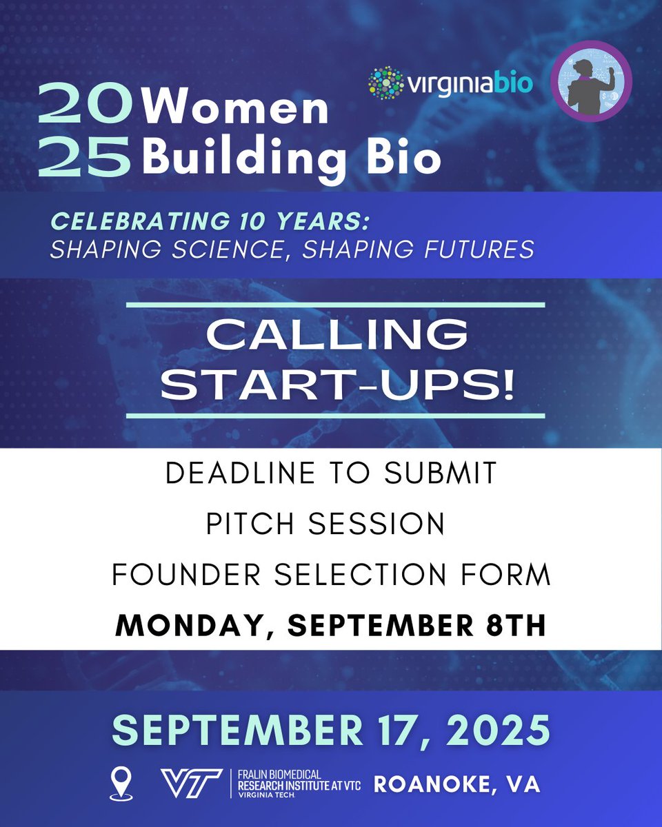 🚨 Calling all #LifeScience #Startups! 🚨

Apply by Sept 8 to pitch at #WBB2025!
✅ Share your work with attendees
✅ Get feedback from experts
✅ Learn from Elizabeth P. Pyle, ICAP VA

👉 Apply now: bit.ly/4n8zQt3