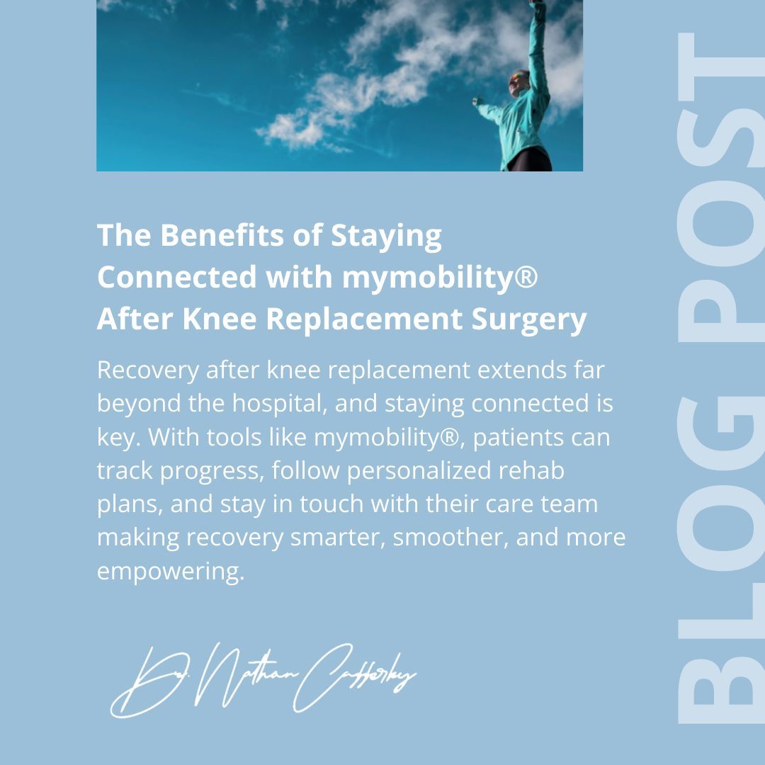 Knee replacement recovery doesn’t stop at the hospital, it continues at home, in your routine, and now with smart tech. 🦵📱

Dr. Cafferky uses mymobility® to guide exercises, track milestones &amp; keep you connected to your care team.

👉 buff.ly/tlVV2Qe

#KneeReplacement