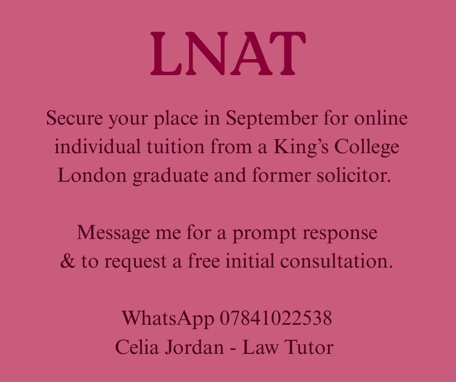 whiterabbitchat's tweet image. #lnat #LNAT #lawadmissions Your best possible score is so important for offers from the top universities. Do message with any questions or to request a free initial consultation. After-school slots currently available for September.