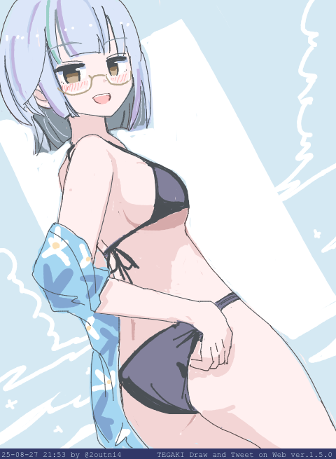 「京乃つかさ 私服と柄シャツ差分」|24のイラスト