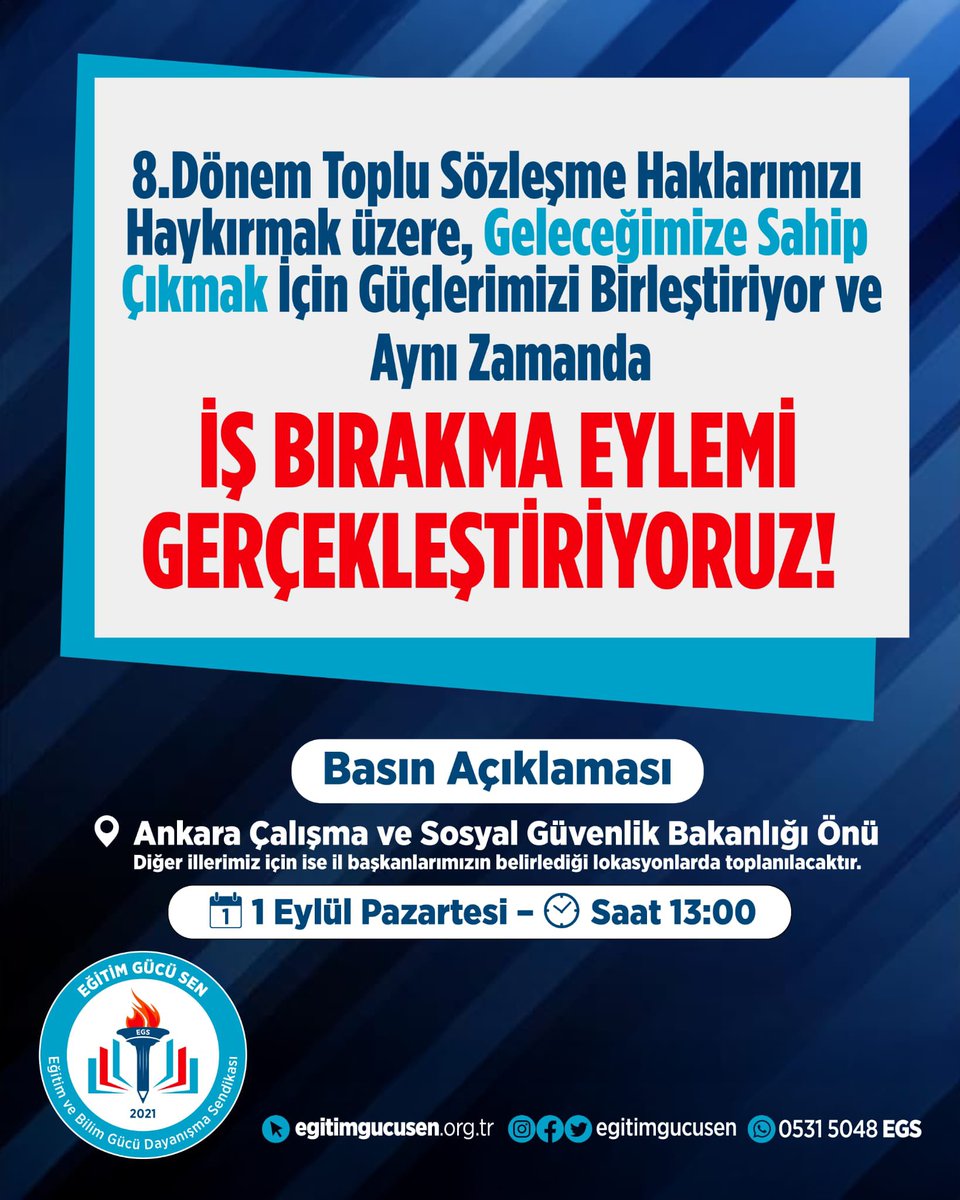 Masada memurun hakkını koruyamayanlar, şimdi hangi yüzle kazanım diyecek? Alın terimiz üç kuruşa satılmıştır. Bu ihaneti not ettik! Haklarımız için 1 Eylül 13.00’te Çalışma Bakanlığı önündeyiz! #EğitimGücüSenMeydanda