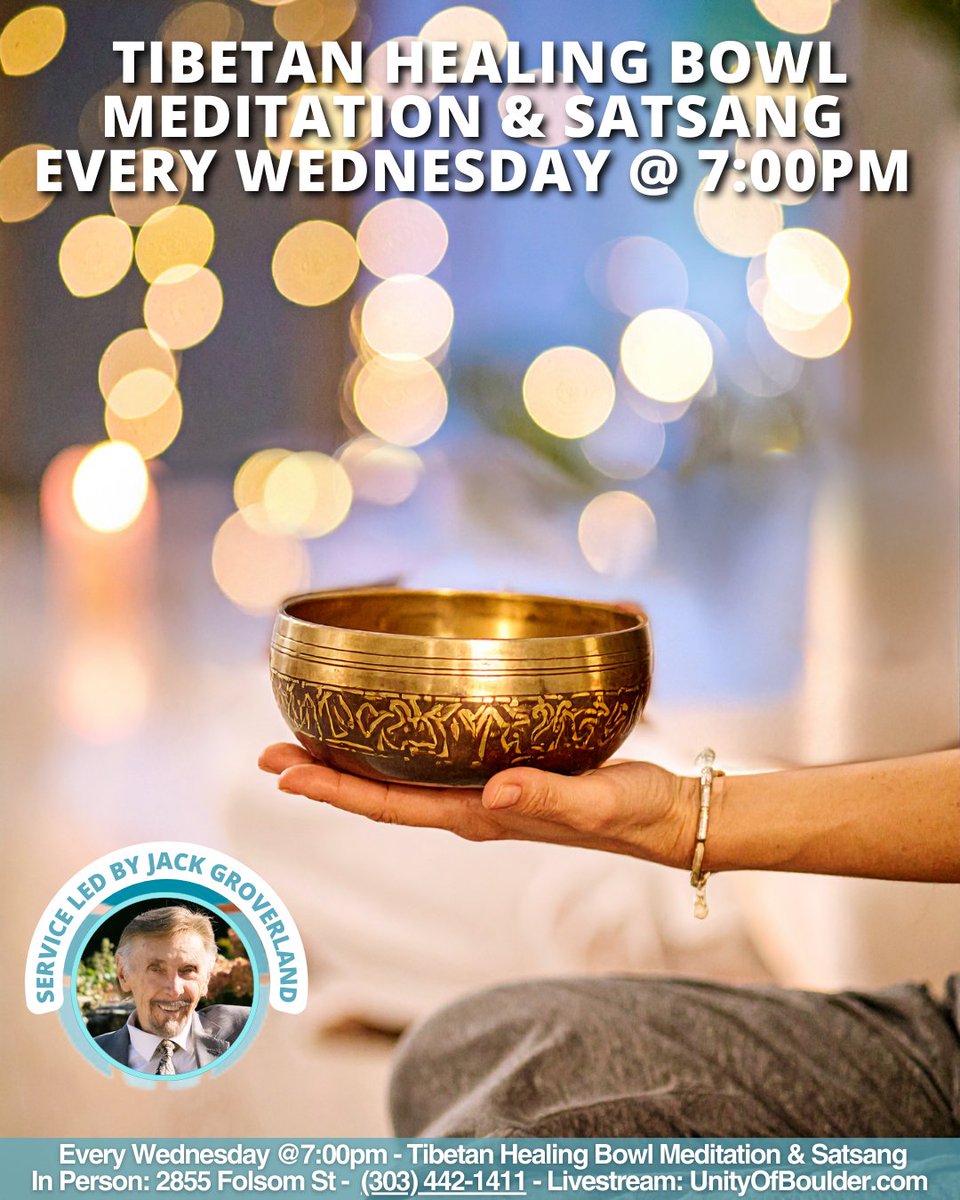 Find your anchor in the stillness during a healing guided meditation with our spiritual community.

 In Person: 2855 Folsom St, Boulder
 (303) 442-1411
 Livestream: UnityOfBoulder.com

#boulder #wednesday #boulderco #boulderevents