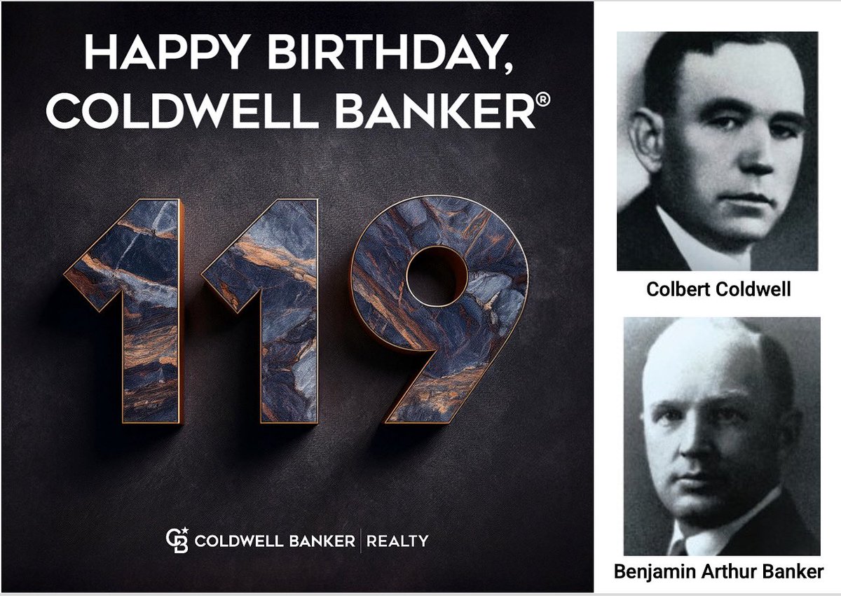 💙 119 years strong!
Founded in 1906 by Colbert Coldwell and later joined by Benjamin Arthur Banker in 1914.  Here’s to the next century of shaping the future of real estate!
#ColdwellBanker #119YearsStrong #HappyBirthday #ColdwellBankerRealty #realestate #anniversarycelebration