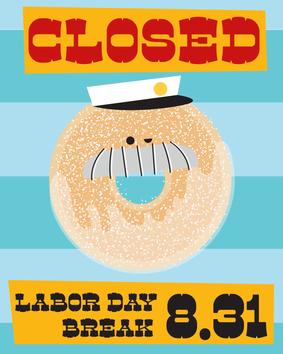 Closed this Sunday to help our staff enjoy a great Labor Day Weekend!!!