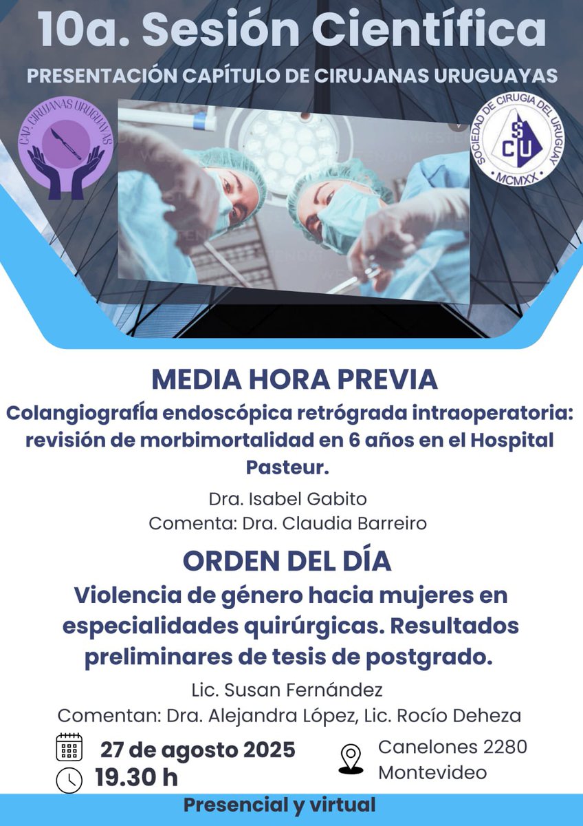 10ma Sesión Científica SCU. Capítulo de Cirujanas Uruguayas