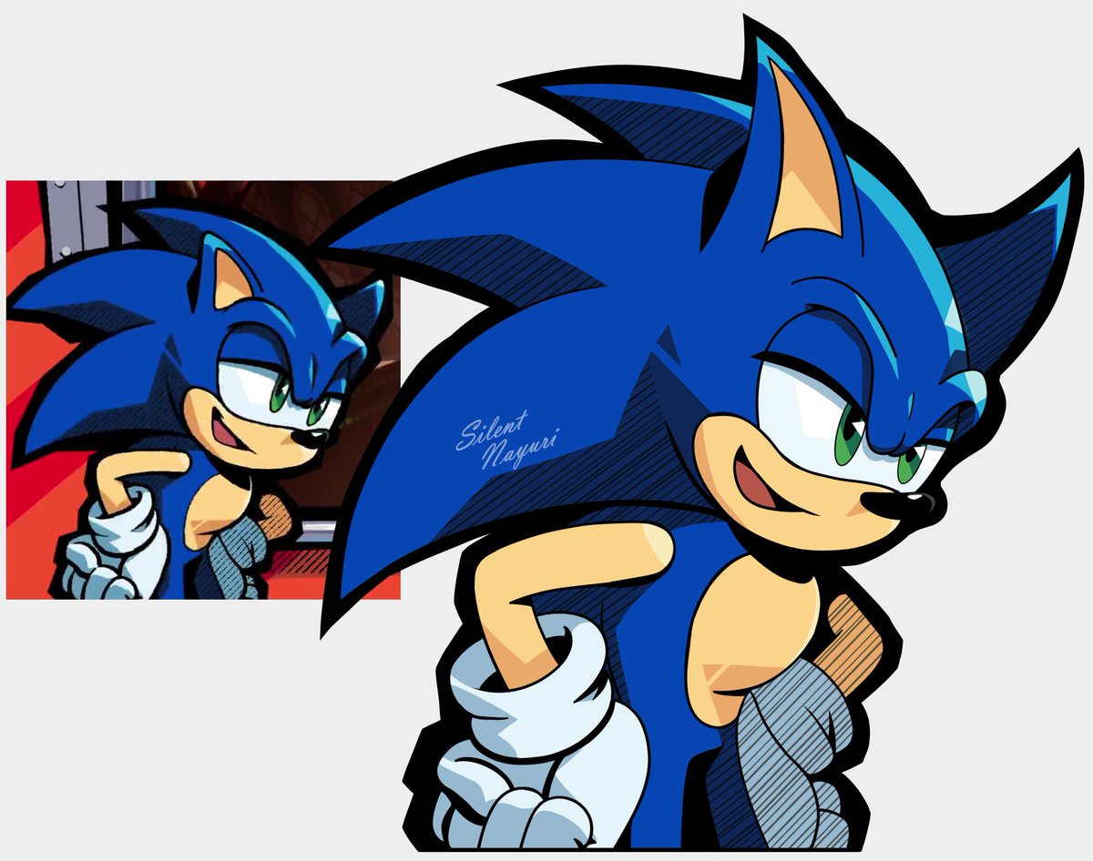 Redraw, wanted to try the crosstalk style
#SonicTheHedgehog