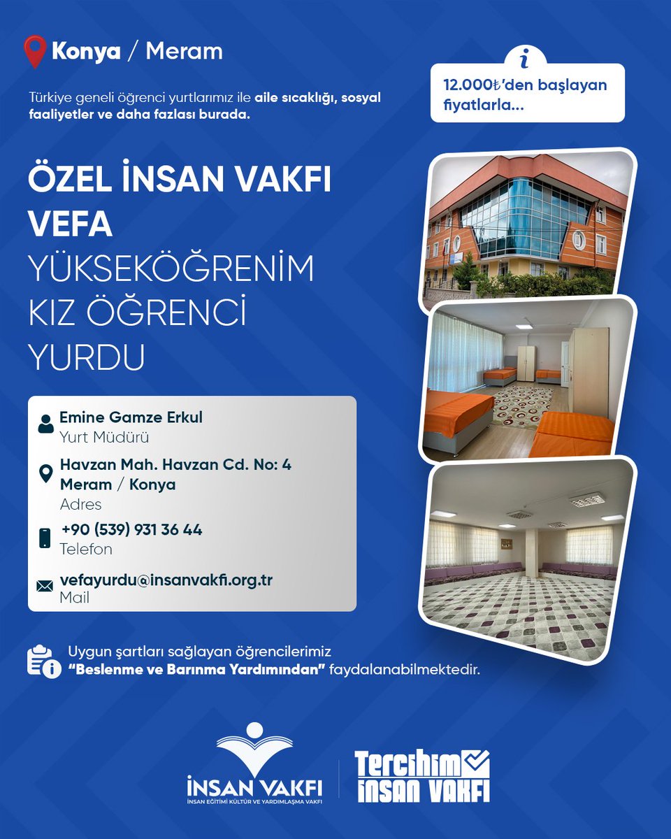 YKS Yerleştirme Sonuçları Açıklandı

İnsan Vakfı Konya Öğrenci Yurtları'mızda yeriniz hazır!😊

Başvuru için;
🌐 insanvakfi.org.tr