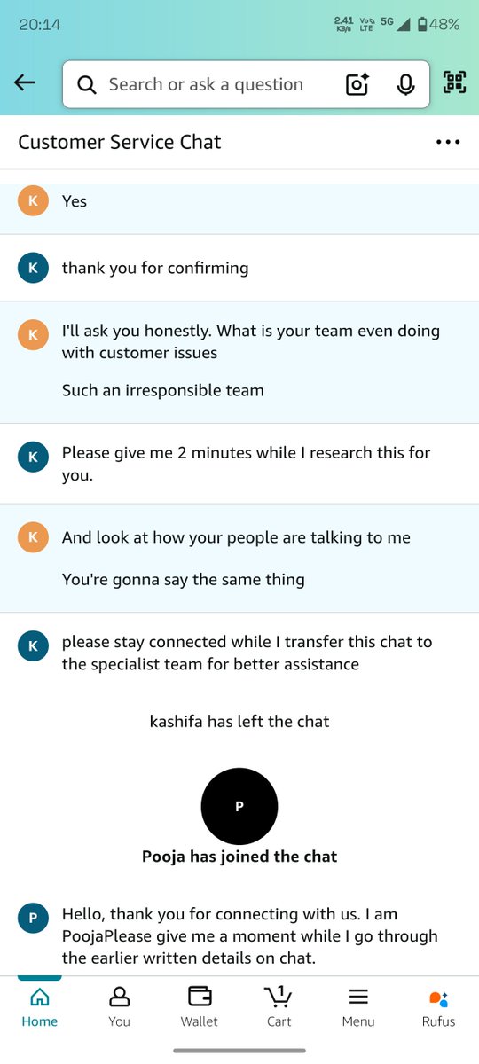 kaarthik_kat's tweet photo. @AmazonHelp You're still not helping me. I mentioned very clearly that I was transferred by your social media team to your useless support team. Attaching screenshot for the same https://t.co/q6CXi5dVKa