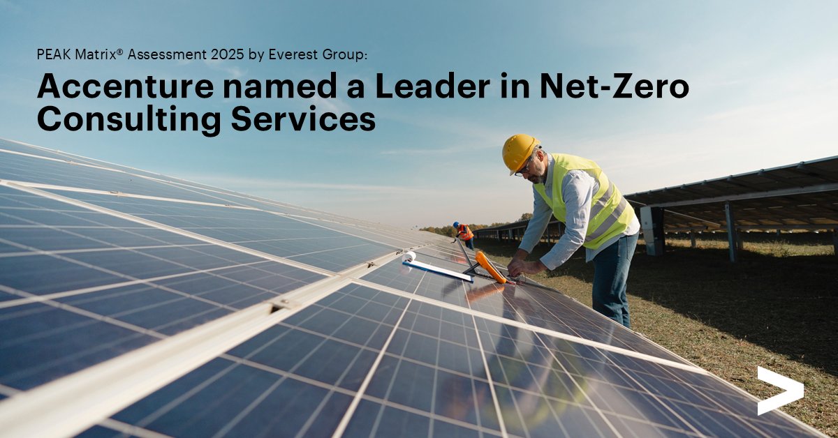 goetz_erhardt's tweet photo. #Accenture has been recognized as a Leader in the #NetZero Consulting Services PEAK Matrix® Assessment 2025! Our commitment to #sustainability and market impact has earned us this prestigious placement. Read more: https://t.co/9tS7itFRYE https://t.co/K5r0HdhQiR