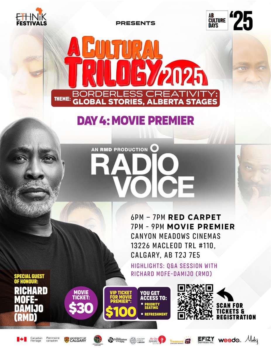 <a href="/EthnikF/">Ethnik Festivals</a> Cultural Trilogy 2025 is HERE!  Join RMD and other local artists for Alberta <a href="/CultureDays/">Culture Days</a>  Celebration. For tickets - ethnikfestivals.com/whats-on/a-cul…
<a href="/calgary/">Calgary</a> <a href="/CalgaryArtsDev/">Calgary Arts Development</a> <a href="/AlbertaCulture/">Alberta Arts, Culture and Status of Women</a> <a href="/calgarylibrary/">Calgary Public Library</a> <a href="/AirCanada/">Air Canada</a> <a href="/CanadaCouncil/">Canada Council for the Arts</a> <a href="/banffcentre/">Banff Centre</a> <a href="/RozsaFoundation/">Rozsa Foundation</a> <a href="/yycwhatson/">YYC What's On</a>