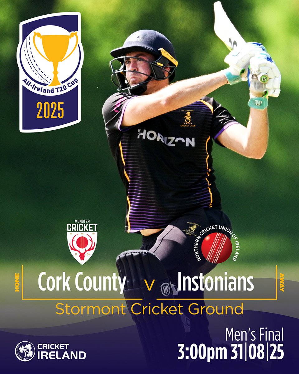 Best of luck to Instonians in the big All-Ireland T20 Cup clash at Stormont on Sunday 👏🏼🏆🏏💥