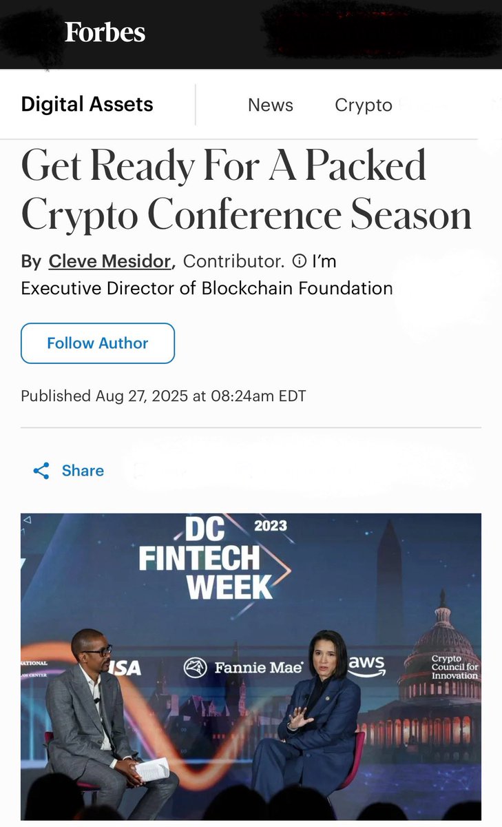 🗞️ My latest @ForbesCrypto article provides a snapshot of crypto forums  this fall: From @BlockchainAssn Summit Series after Labor Day, to  @BlkBlockchainDC during CBCF/ALC, to Finchella by @ChrisBrummerDr, to  @OuterEdgeEvents policy event.