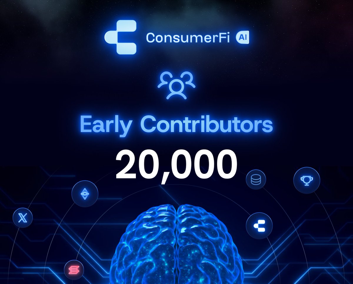The ConsumerFi community continues to grow.

20k people who said YES.  

Yes to owning the most valuable asset you have.  

You. Your memory, your skill, your intelligence.  

Stop training someone else's AI.  

Build yours and shape your future with us.