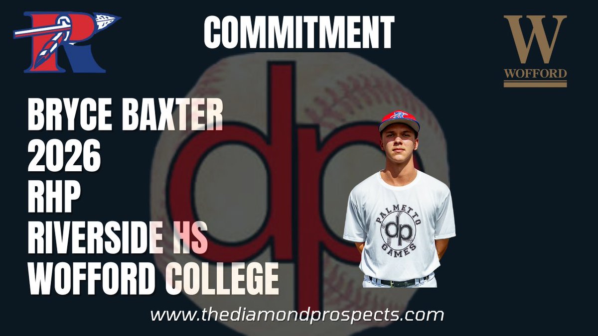 Following the Palmetto Games, 2026 RHP Bryce Baxter of Riverside HS made a commitment to play college baseball at Wofford College.