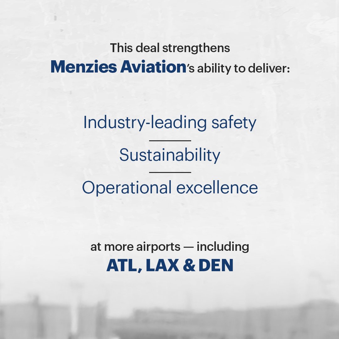 agilityglobalx's tweet photo. Menzies Aviation, an Agility Global company, has completed its $305M acquisition of G2 Secure Staff.
This strategic move expands Menzies’ global footprint to 350 airports across 65 countries, becoming the largest independent aviation services provider in the U.S.
The integration strengthens Menzies’ ability to deliver industry-leading safety, sustainability, and operational excellence at more airports – including ATL, LAX, and DEN.

#MenziesAviation #G2Acquisition #AviationLeadership #AgilityGlobal