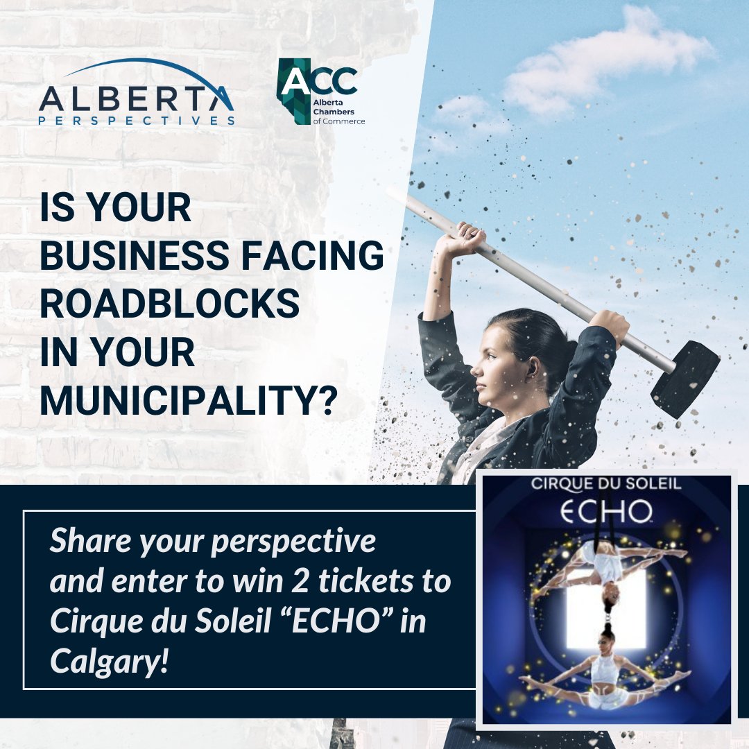 Alberta Chambers (@albertachambers) on Twitter photo What municipal challenges does your business face?📣 We’re listening! Share your perspective with us by 5:00 P.M. on September 12th, 2025.
research.albertaperspectives.ca/jfe/form/SV_0M…
🎪You’ll also be entered for a chance to win 2 tickets to Cirque du Soleil’s ECHO in Calgary.
#ABPerspectives #abbiz What municipal challenges does your business face?📣 We’re listening! Share your perspective with us by 5:00 P.M. on September 12th, 2025.
research.albertaperspectives.ca/jfe/form/SV_0M…
🎪You’ll also be entered for a chance to win 2 tickets to Cirque du Soleil’s ECHO in Calgary.
#ABPerspectives #abbiz
