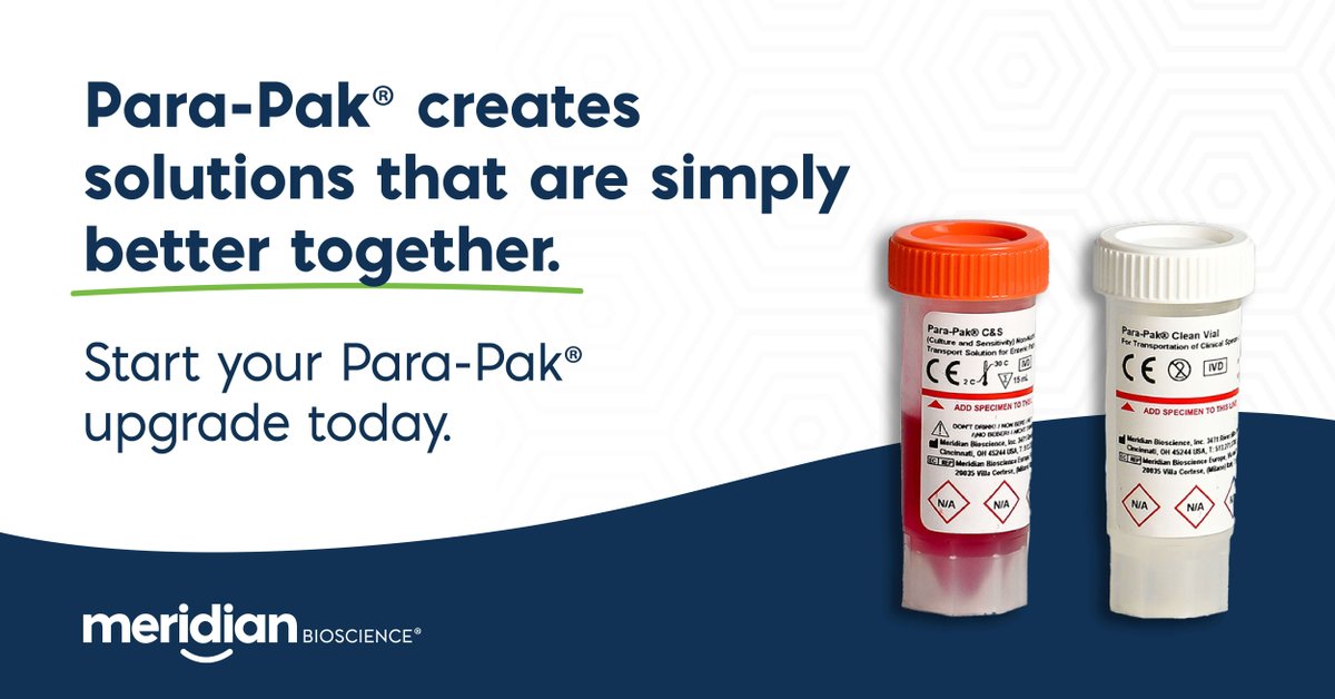 By choosing Para-Pak, your lab can benefit from: 
✅  Consistent, reliable stool sample collection
✅ Seamless compatibility with Meridian’s rapid assays
✅ Reduced manual handling and prep variability

Get started with your Para-Pak upgrade today. 👇
hubs.li/Q03FK8j10