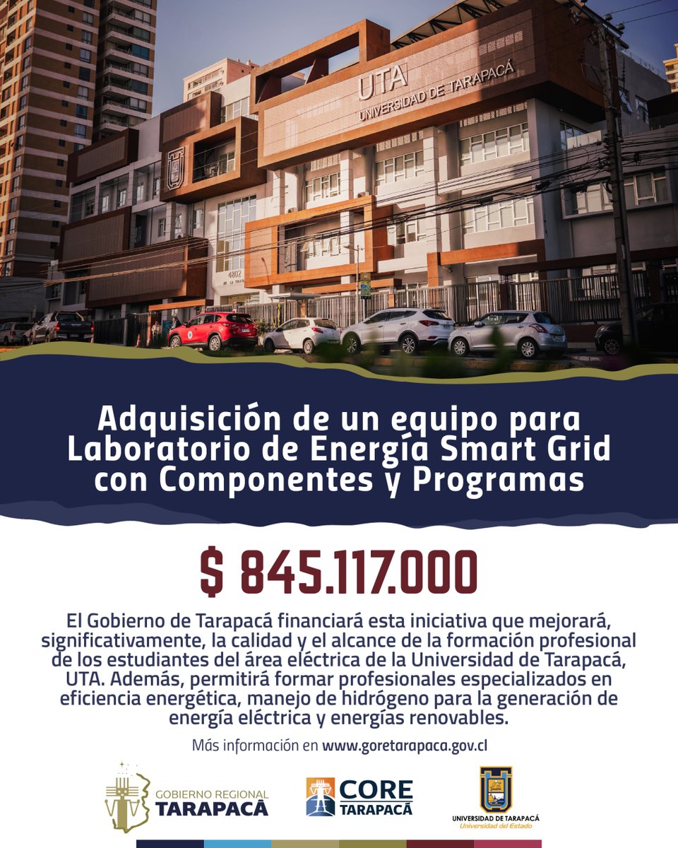 Gobierno Regional Tarapacá (@gore_tarapaca) on Twitter photo #TarapacáGanaMásEducación 🔬🥼
¡Estimulando el capital humano de la región! 👏
Más de 845 millones de pesos de #RecursosGORE aprobó el <a href="/CoredeTarapaca/">CORE Tarapaca</a> para financiar el proyecto ✨Adquisición de un equipo para Laboratorio de Energía Smart Grid con componentes y programas✨; una #TarapacáGanaMásEducación 🔬🥼
¡Estimulando el capital humano de la región! 👏
Más de 845 millones de pesos de #RecursosGORE aprobó el <a href="/CoredeTarapaca/">CORE Tarapaca</a> para financiar el proyecto ✨Adquisición de un equipo para Laboratorio de Energía Smart Grid con componentes y programas✨; una