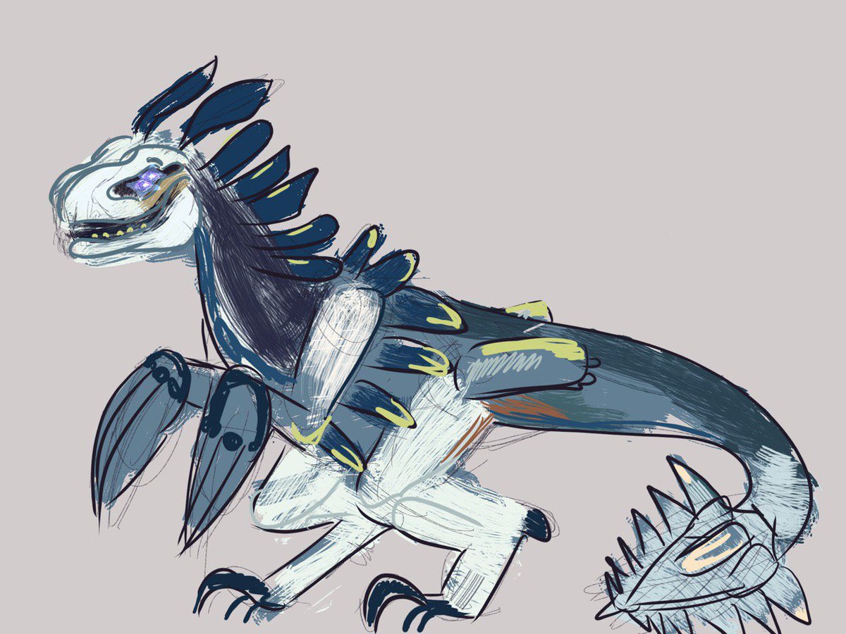 Doodle of a Clawstrider from Horizon Forbidden West, one of my favorite games :3