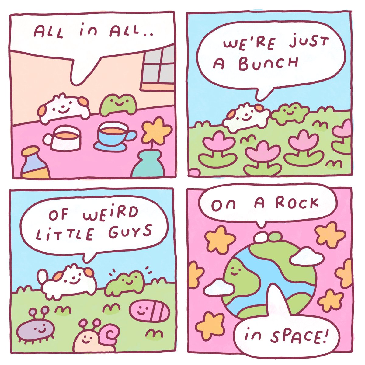 How strange it is to be anything at all 🐛

Pssst.. prints of all my new comics available on my website heyheymomo.com 🖼️