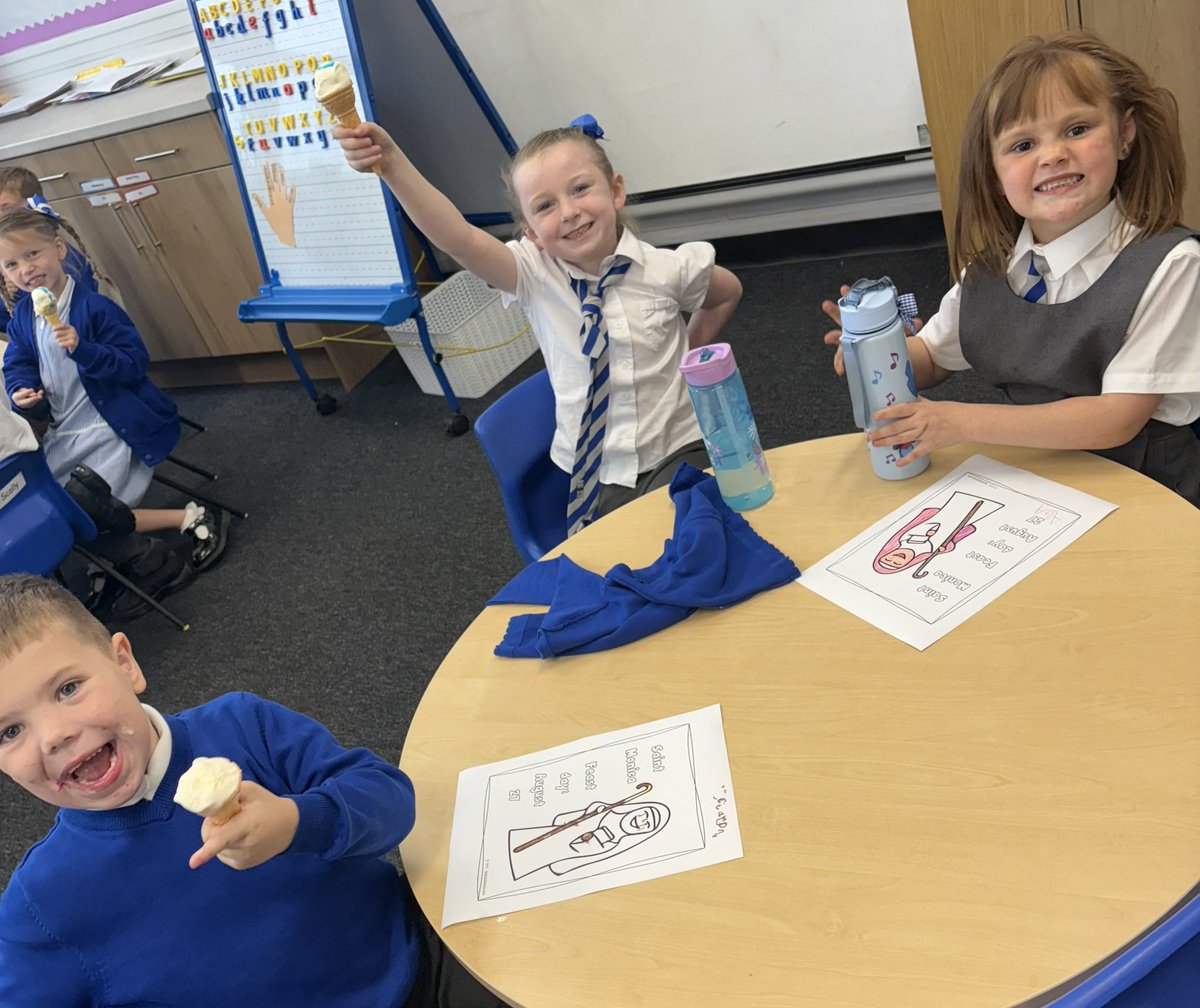 Primary 2/3 had a special treat today to celebrate St Monica’s Day 🍦