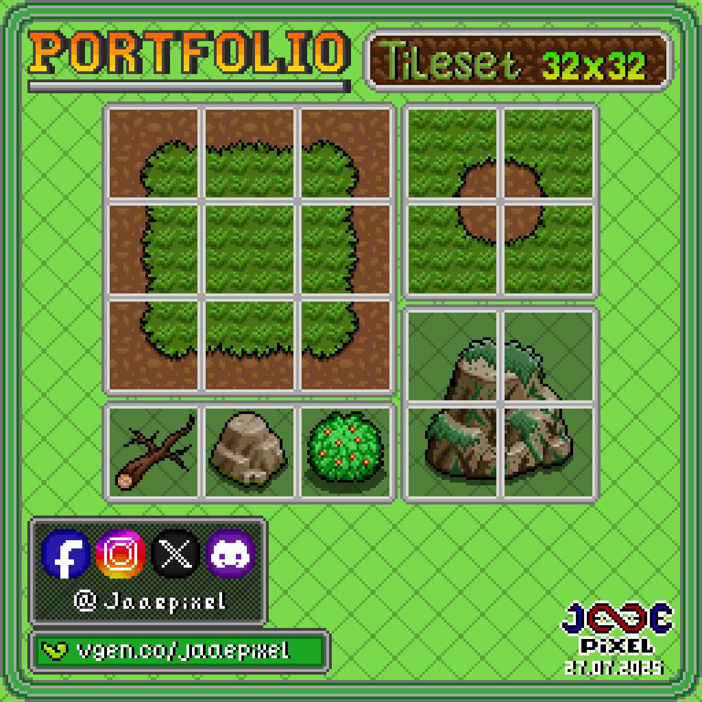 Jaaepixel's tweet photo. Hello guys, I open commission for tileset size 16x16 and 32x32 on https://t.co/VzKIP1lTtR, let's check my services on https://t.co/LPs1YAGK5c

#pixelart #tileset #vgencommissions #opencommissions #jaaepixel https://t.co/ojgf4ujbO4