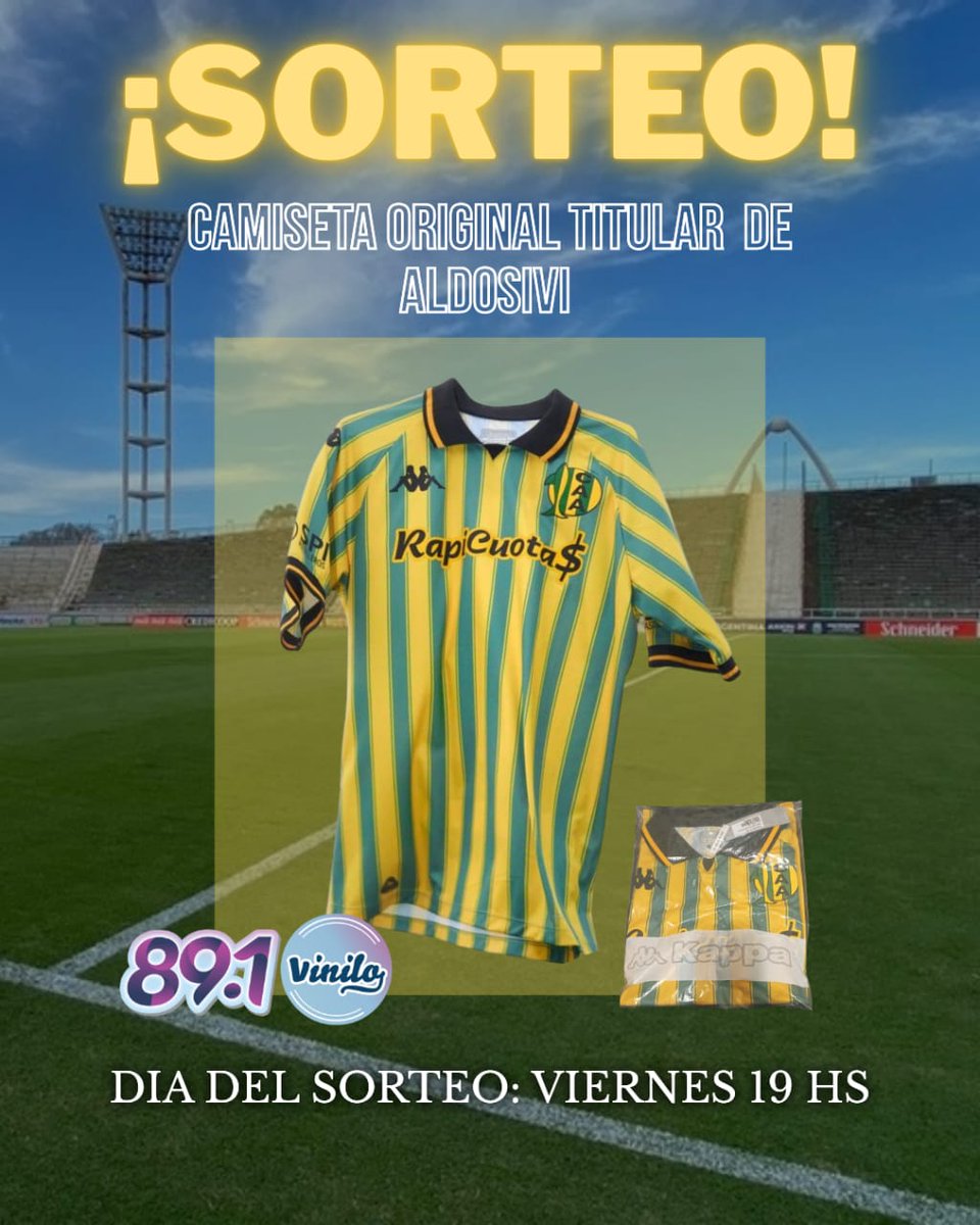 ¡SORTEO DE LA CAMISETA DE ALDOSIVI!

Requisitos:
- Tu Nombre
- Tu barrio
- Los 3 últimos números de tu DNI

Tenés tiempo de participar hasta el mismo viernes a las 18 hs
El sorteo se hará en vivo en el programa entre las 19 y las 20 hs.

#Aldosivi #sorteos #MardelPlata #camiseta