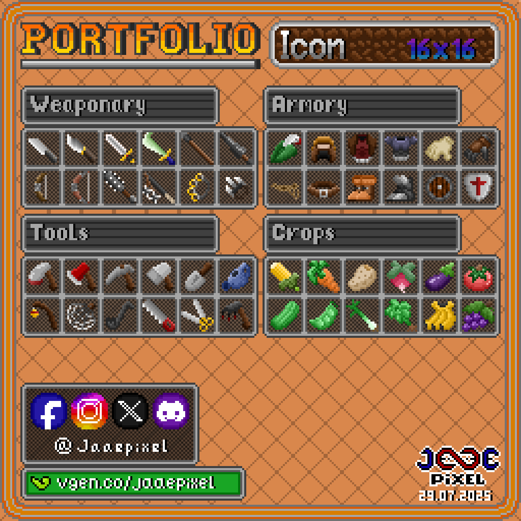 Jaaepixel's tweet photo. Hello everyone, I also open commission for making a iconset on https://t.co/VzKIP1lTtR, let's check it's out.
https://t.co/NIVOpCIah2

#pixelart #iconset #opencommissions #vgencommissions #gameasset #jaaepixel https://t.co/yyXWbuDipt