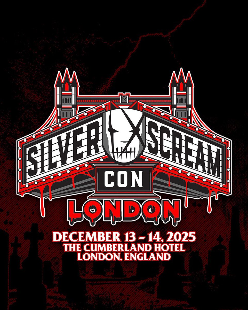 🇬🇧🔪Silver Scream Con UK descends on London's Cumberland Hotel 13 and 14 December! We'll be "tearing London limb from limb" 🐺 as the Ice Nine Kills-curated horror convention hits the hallowed land of Hitchcock, Hammer, and Hellraiser for the first time. 🇬🇧🔪