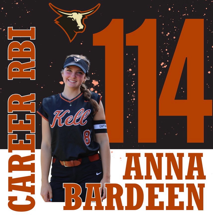 Kell Fastpitch (@kellsoftball) on Twitter photo With her 3 RBI last night, Senior <a href="/annabardeen/">Anna Bardeen</a> is now the career RBI leader at Kell High School. Congratulations, Anna! With her 3 RBI last night, Senior <a href="/annabardeen/">Anna Bardeen</a> is now the career RBI leader at Kell High School. Congratulations, Anna!