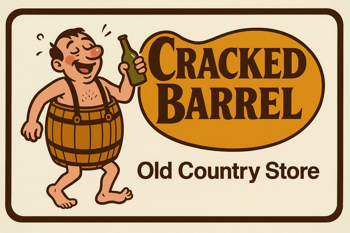 iamstuselbst's tweet image. I love @CrackerBarrel so much I came up with my own new logo for them. #crackerbarreloldcountrystore #newlogo #chickenfried