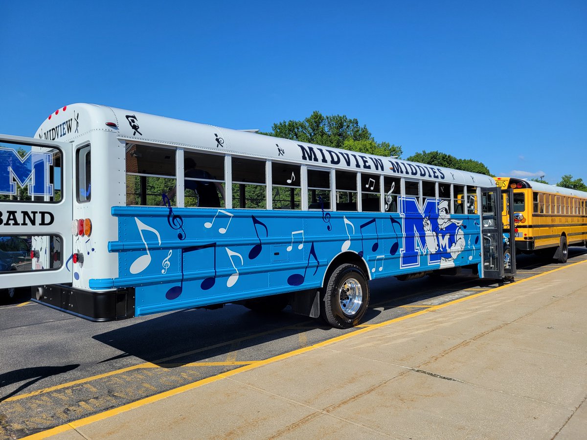 Midview Local Schools (@midviewlocal) on Twitter photo If you spot a bright blue bus rolling around, don’t mind us—it’s just our band arriving in style! 🚌💙 Big thanks to our Midview Bus Mechanics, CB Graphics and Flatline Painting for the incredible design and work on our brand-new wheels! If you spot a bright blue bus rolling around, don’t mind us—it’s just our band arriving in style! 🚌💙 Big thanks to our Midview Bus Mechanics, CB Graphics and Flatline Painting for the incredible design and work on our brand-new wheels!
