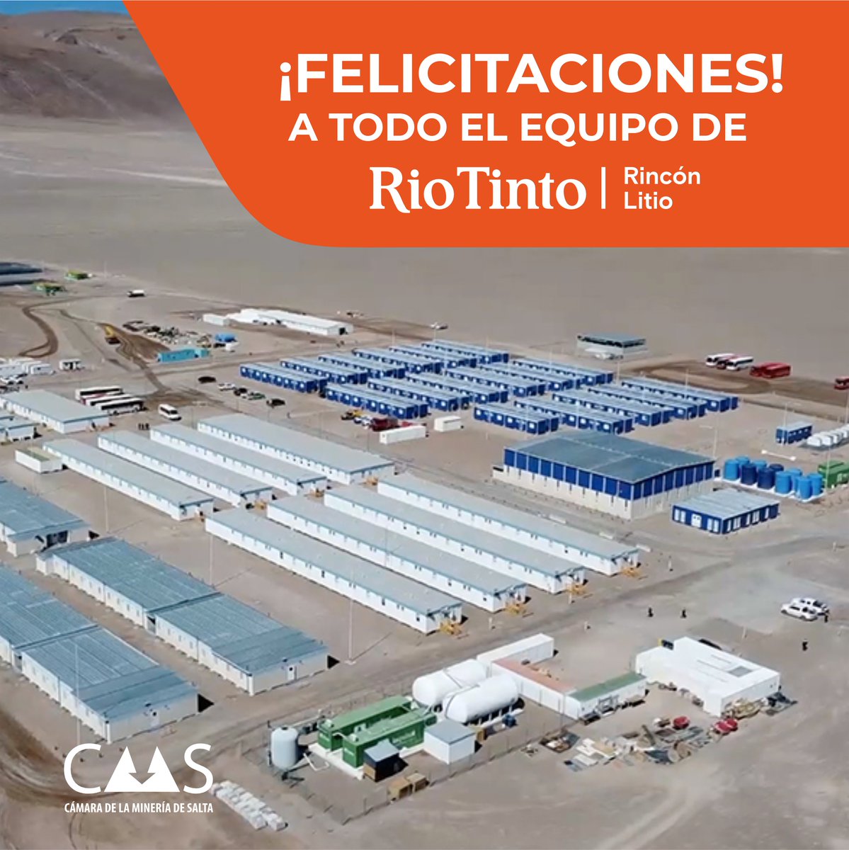 🙌 Felicitamos a todo el equipo de Rio Tinto | Rincón Litio por la obtención de la Declaración de Impacto Ambiental para avanzar en su proyecto.

Esta aprobación es muy importante para la industria y posiciona a Salta como protagonista en la transición energética global 🌎⚡.