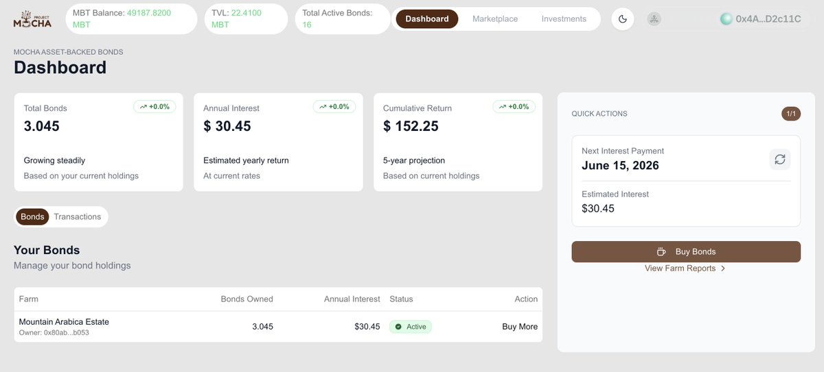 Peter Maina | petermaina.eth (@pmprojectz) on Twitter photo I'm thrilled to announce that <a href="/ProjectMochaHQ/">Project Mocha</a> has successfully deployed to Scroll testnet! This is a pivotal moment for our team and the smallholder coffee farmers we're working to empower.
For those who don't know Project Mocha, we're tokenizing coffee trees to unlock access I'm thrilled to announce that <a href="/ProjectMochaHQ/">Project Mocha</a> has successfully deployed to Scroll testnet! This is a pivotal moment for our team and the smallholder coffee farmers we're working to empower.
For those who don't know Project Mocha, we're tokenizing coffee trees to unlock access