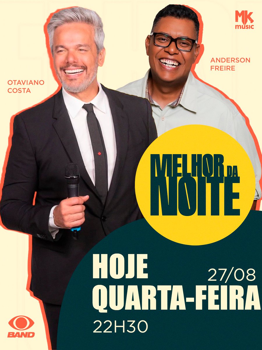 MKMusicBrasil's tweet photo. Hoje tem Anderson Freire ao vivo no Programa Melhor da Noite com Otaviano Costa, às 22h30! 🙌 Não perca! 🔥
#AndersonFreire #ProgramaMelhorDaNoite https://t.co/fyEHoQIGO1