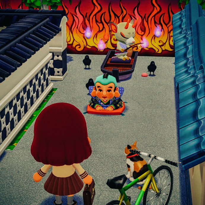 御迎えにあがりました
さぁ参りましょう…
#ポケ森コンプリート　#ポケ森
#ポケ森ニンドリ  #ポケ森レイアウト